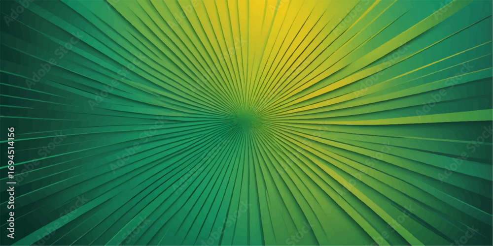 Obraz premium An abstract green background with radiating rays and a bright, starburst-like design