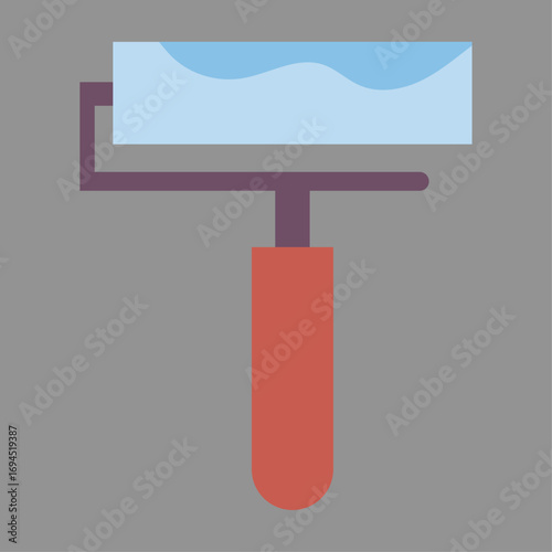 Minimalist vector illustration of a paint roller for home repair