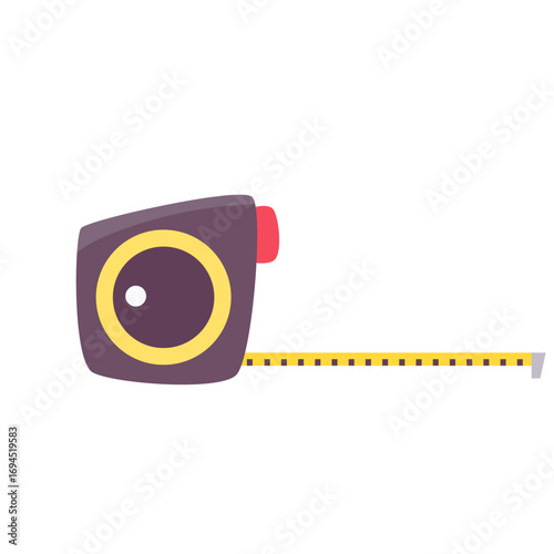An isolated tape measure tool for construction and design projects