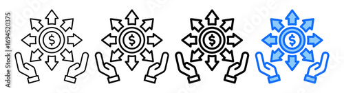 Cost Breakdown Icon In Different Styles Set Collection