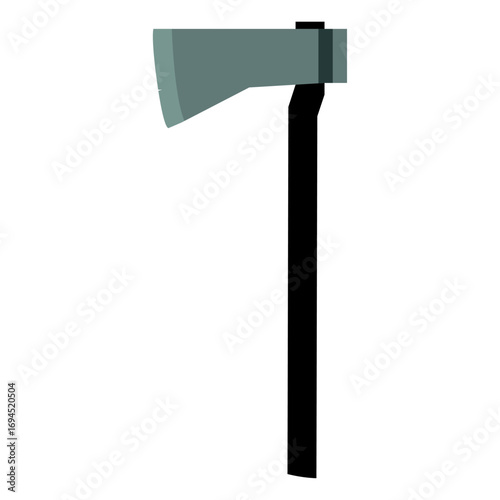 Vector graphic of a sharp steel axe, a tool for chopping firewood