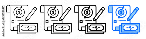 Billing Cycle Icon In Different Styles Set Collection