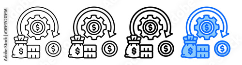 Roi Tracker Icon In Different Styles Set Collection