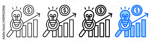 Budget Insights Icon In Different Styles Set Collection