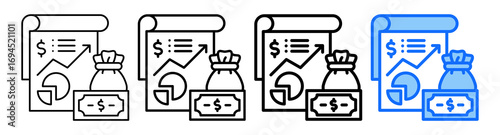 Expense Summary Icon In Different Styles Set Collection
