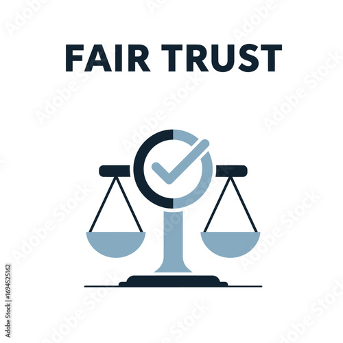 Law fair trust  transparency, logo design illustration