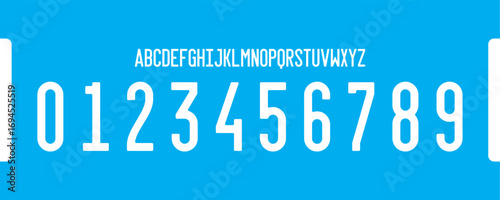 Clean Geometric License Plate Alphabet and Number Font Typography Design