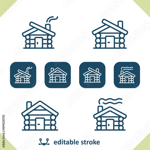 Cabin Icons. Log Cabin, House Icon