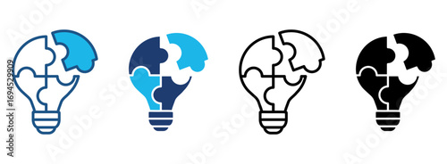 Problem Solving Icon Set With Multiple Styles. Vector Illustration