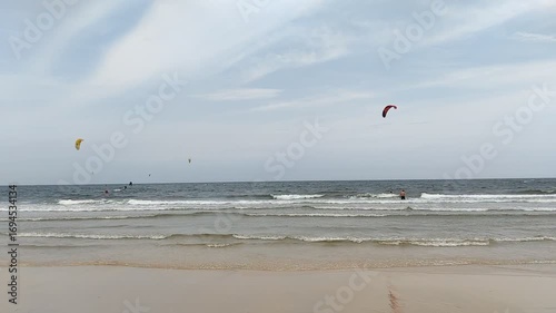 Kite surfing on the beach