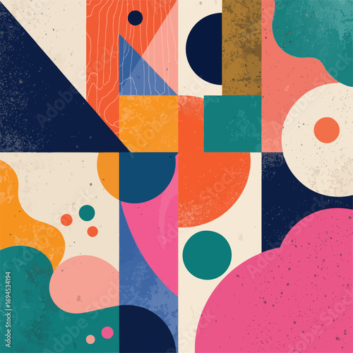 10 September 2025 A vibrant and dynamic visual composition featuring a diverse array of non-representational shapes