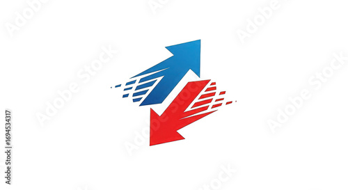 Free Download Blue and red arrows pointing in opposite direction isolated on transparent background - GFXLoad