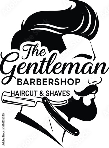 Barber shop vintage sign illustration isolated on white background