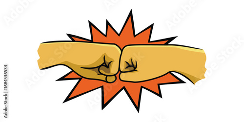 bump fist cartoon design. agreement symbol.
