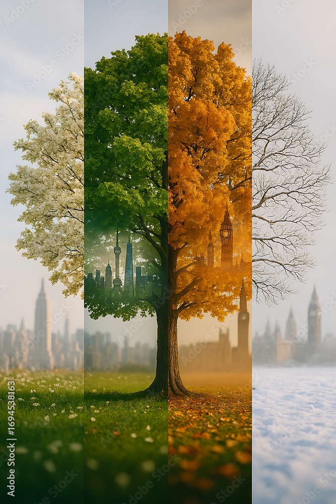 custom made wallpaper toronto digitalTree of Four Cities
