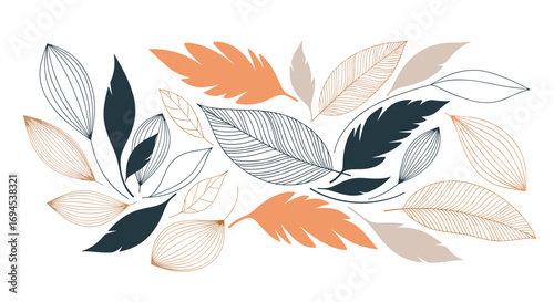 Beautiful autumn leaves pattern with subtle textures and soft color palette