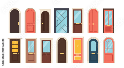 A collection of diverse architectural entrance doors designs and styles