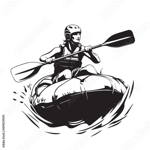 man kayaking on the water