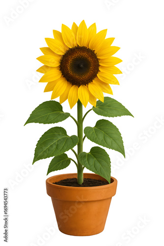 sunflower flowers in pot PNG