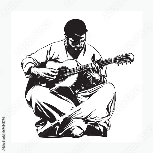 guitar player silhouette