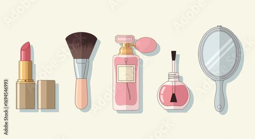 Vector illustration of a boy engaged in various learning activities