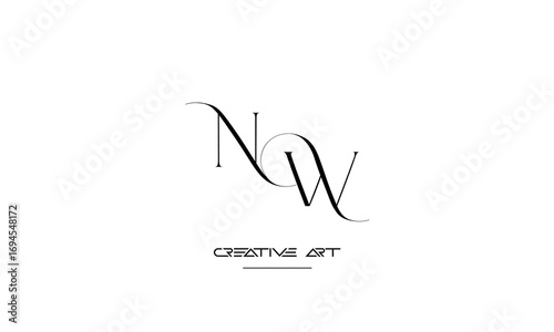NW, WN, N, W abstract letters logo monogram