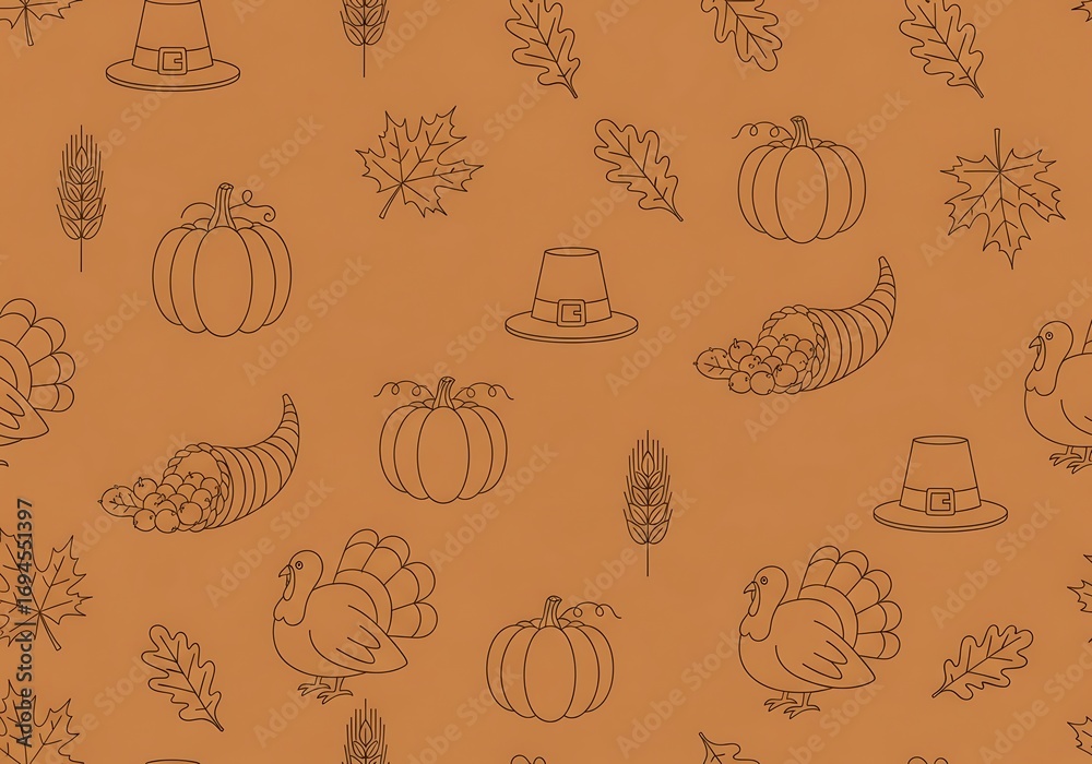 Thanksgiving Pattern Autumn Harvest.