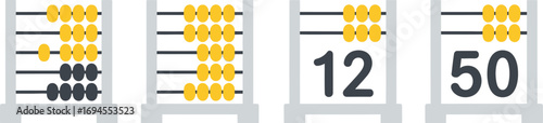 Educational abacus and number display for learning counting and mathematics concepts vector