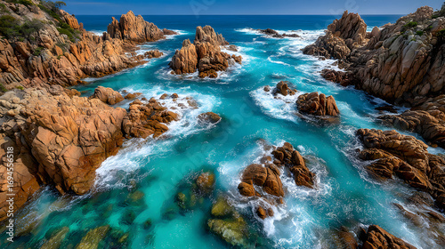 High Angle View of Ocean Surface for Background and Design