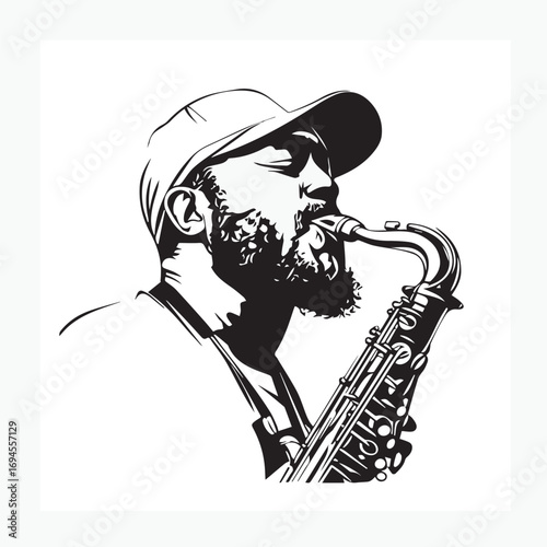 saxophone player silhouette