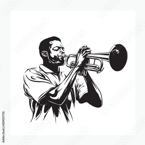 trumpet player silhouette