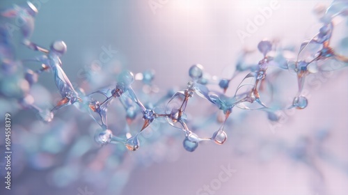 Modern concept illustration about amino acids and molecular health.