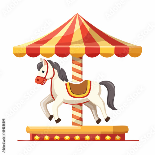 Emoji carousel horse icon. Beautiful carousel horse vector cartoon illustration.