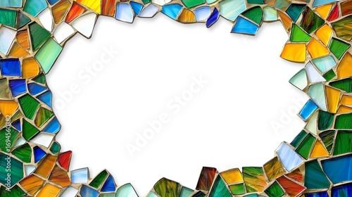 Perfectly crafted stained glass mosaic frame offers endless design possibilities.