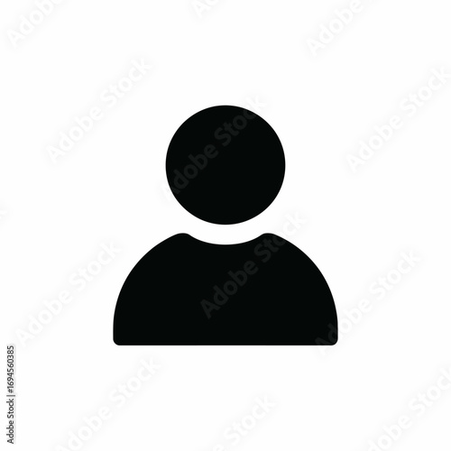 Black silhouette icon of a person user profile