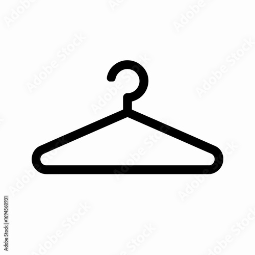 Simple Black Hanger Icon on White Background