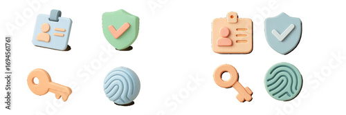 Digital security and identification with user ID, shield, key, and fingerprint for online protection and access control
