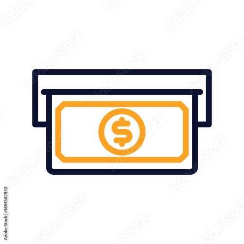 Deposit Money Outline bold Vector Icon which can be easily modified or Edited 

