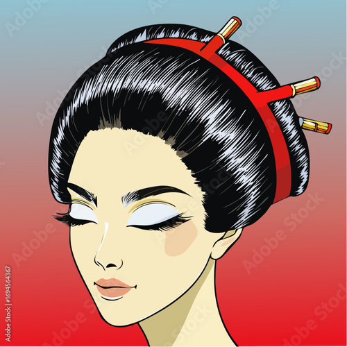 silk-road geisha fusion logo for heritage skincare and salon branding