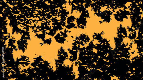 Horizontal distressed crack texture pattern with yellow and black grunge surface, abstract vintage wall design for retro overlays, posters, digital art, and textured backgrounds