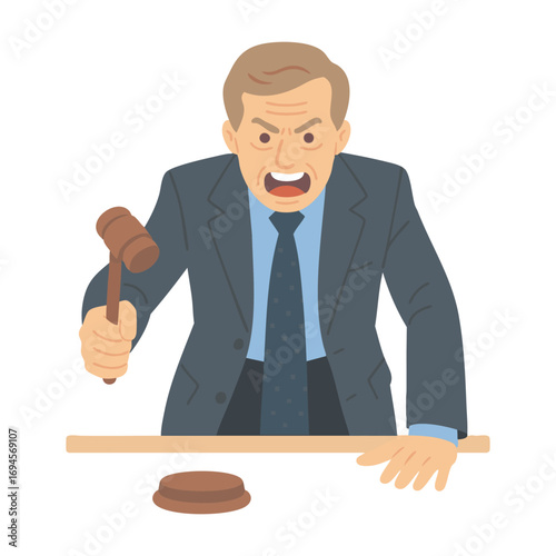 Angry Judge With Gavel