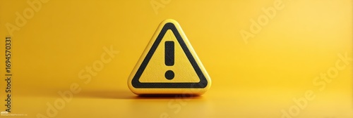 Yellow caution triangle with exclamation mark