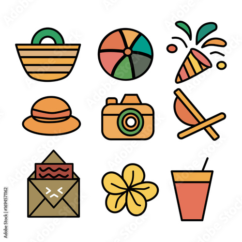 Summer Holiday Travel Icon Pack
