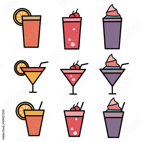 Sweet Drink Glass Icon Pack