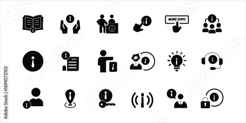 information icons set. sinformation icons set. news, info, about us and more. simple color vectorimple solid vector