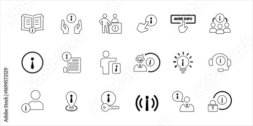information icons set. simple line vector