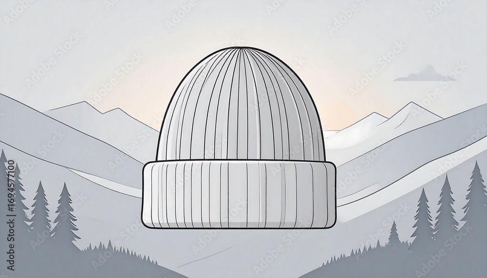 Obraz premium Winter Knitted Cap in Mountains