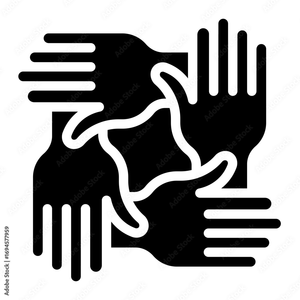 Obraz premium Teamwork icon glyph style vector illustration