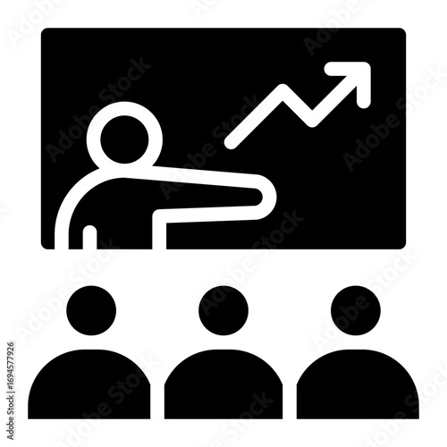 Coaching icon glyph style vector illustration