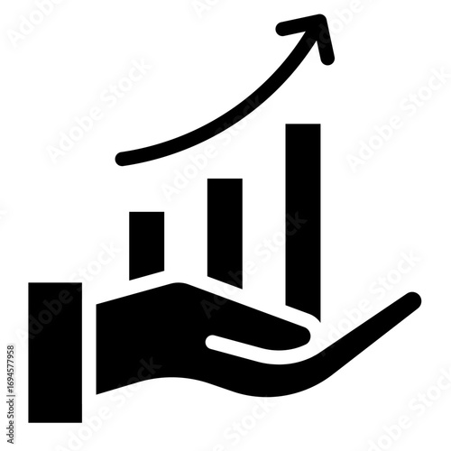 Growth icon glyph style vector illustration